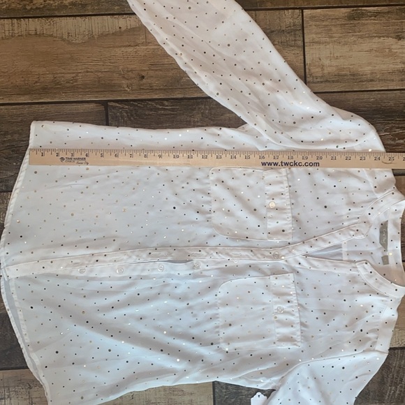 Coral Bay White Blouse with Gold polkadot blouse 🆕 - Picture 11 of 11